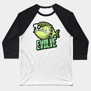 Evolution Evolve Fish with Mohawk Baseball T-Shirt